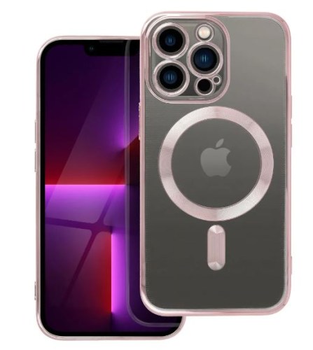 Capa Electro Mag compatível com MagSafe para Iphone 13 Pro rose gold